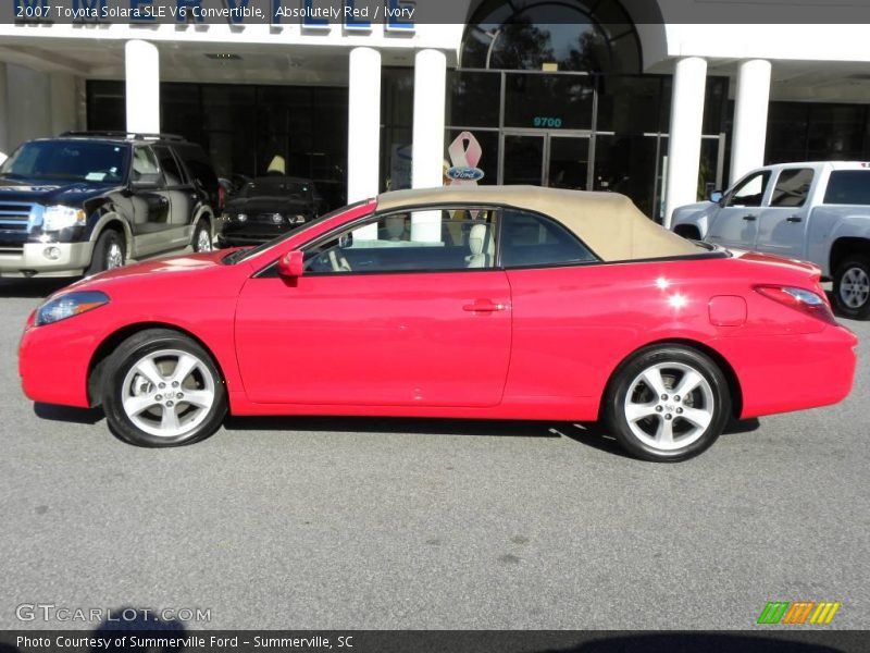 Absolutely Red / Ivory 2007 Toyota Solara SLE V6 Convertible