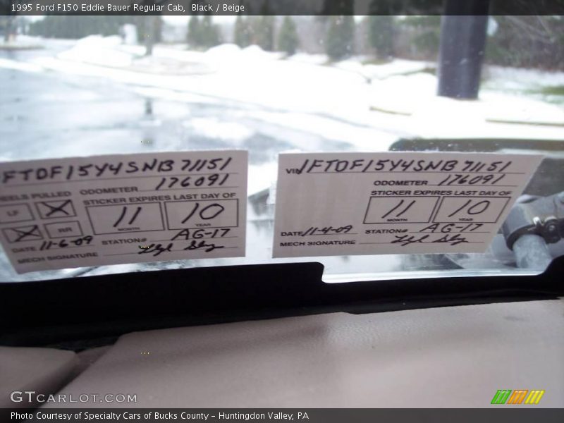 Black / Beige 1995 Ford F150 Eddie Bauer Regular Cab