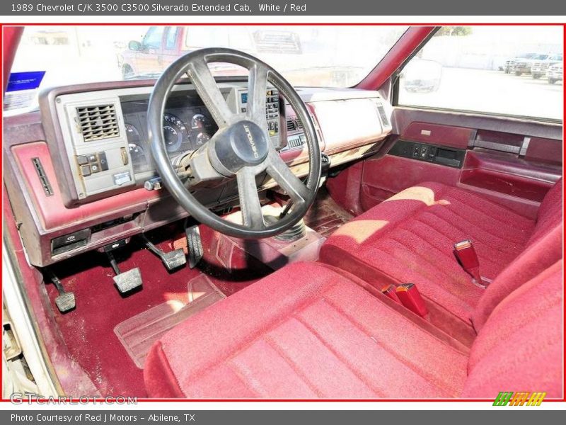 White / Red 1989 Chevrolet C/K 3500 C3500 Silverado Extended Cab