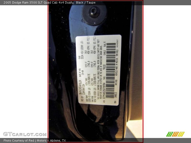 Black / Taupe 2005 Dodge Ram 3500 SLT Quad Cab 4x4 Dually