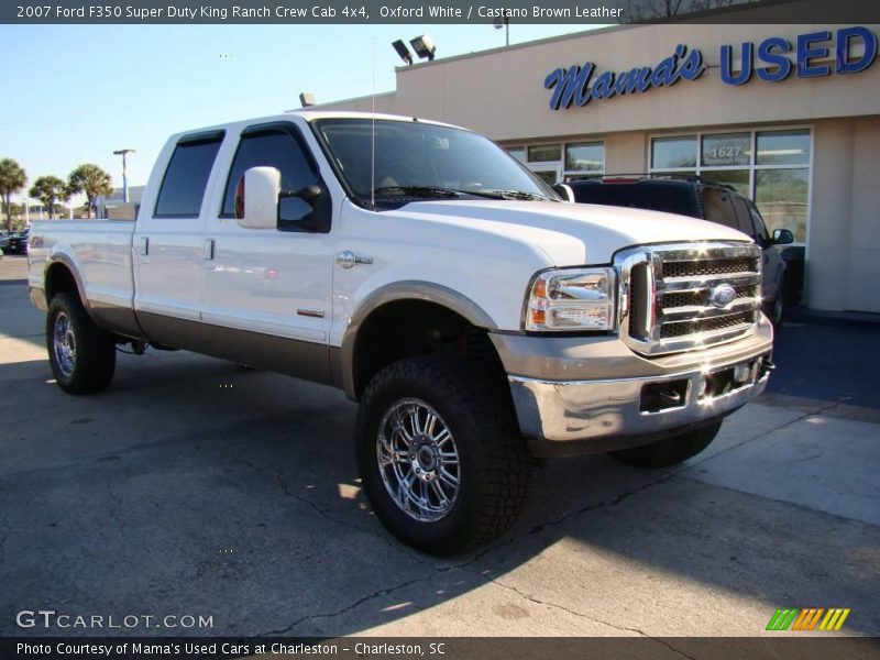 Oxford White / Castano Brown Leather 2007 Ford F350 Super Duty King Ranch Crew Cab 4x4