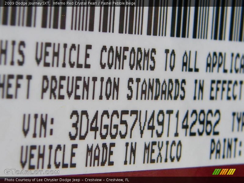 Inferno Red Crystal Pearl / Pastel Pebble Beige 2009 Dodge Journey SXT