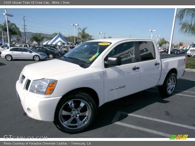 White / Steel 2005 Nissan Titan XE Crew Cab