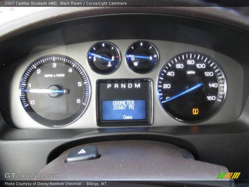 Black Raven / Cocoa/Light Cashmere 2007 Cadillac Escalade AWD