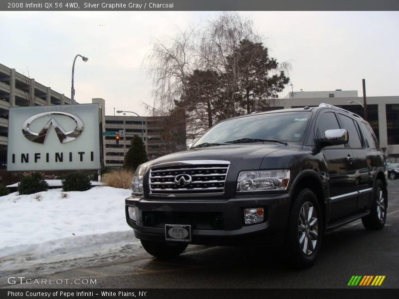 Silver Graphite Gray / Charcoal 2008 Infiniti QX 56 4WD