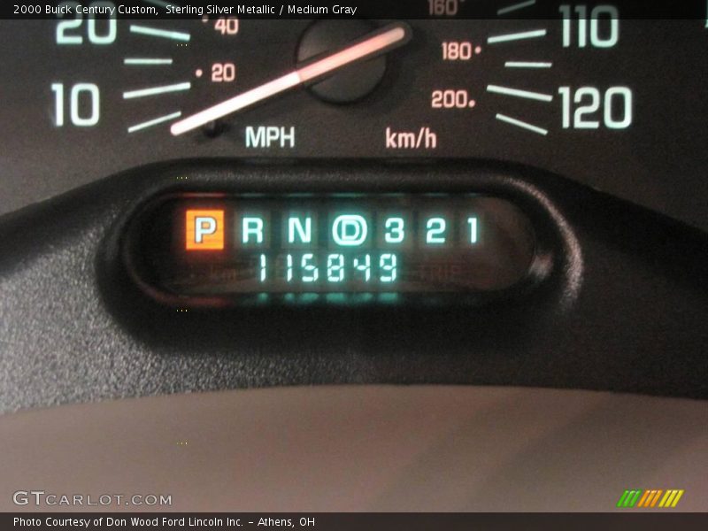Sterling Silver Metallic / Medium Gray 2000 Buick Century Custom