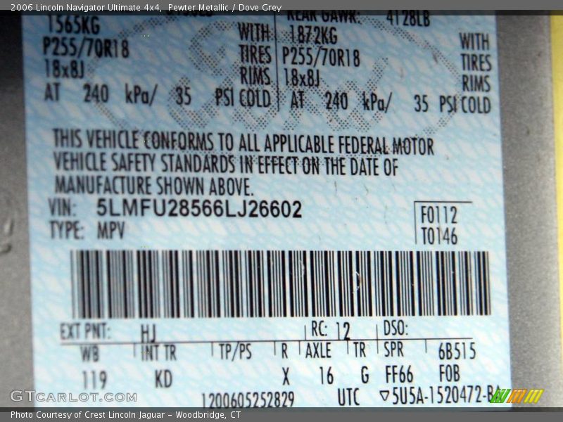 Pewter Metallic / Dove Grey 2006 Lincoln Navigator Ultimate 4x4