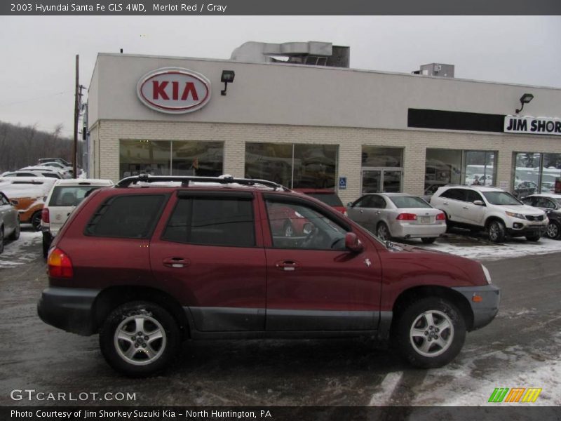 Merlot Red / Gray 2003 Hyundai Santa Fe GLS 4WD