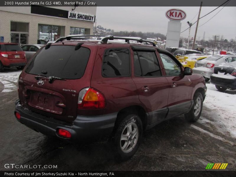 Merlot Red / Gray 2003 Hyundai Santa Fe GLS 4WD