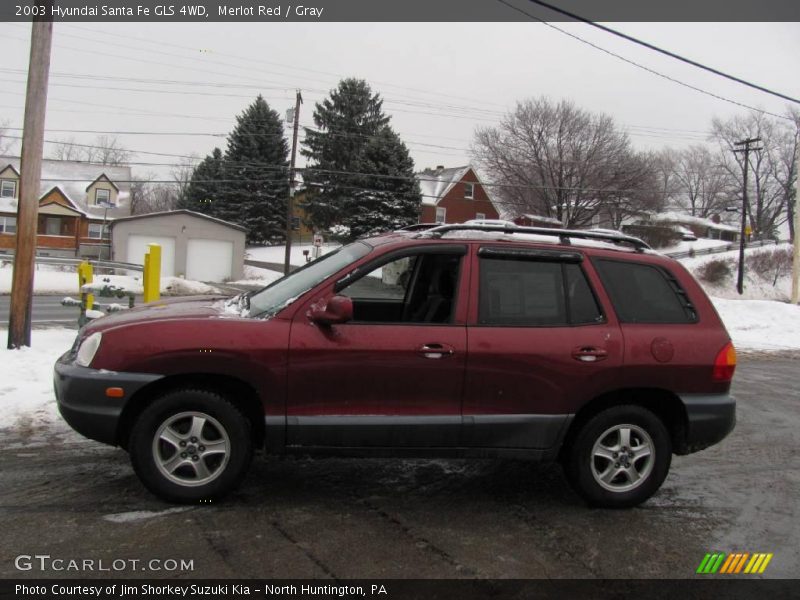 Merlot Red / Gray 2003 Hyundai Santa Fe GLS 4WD