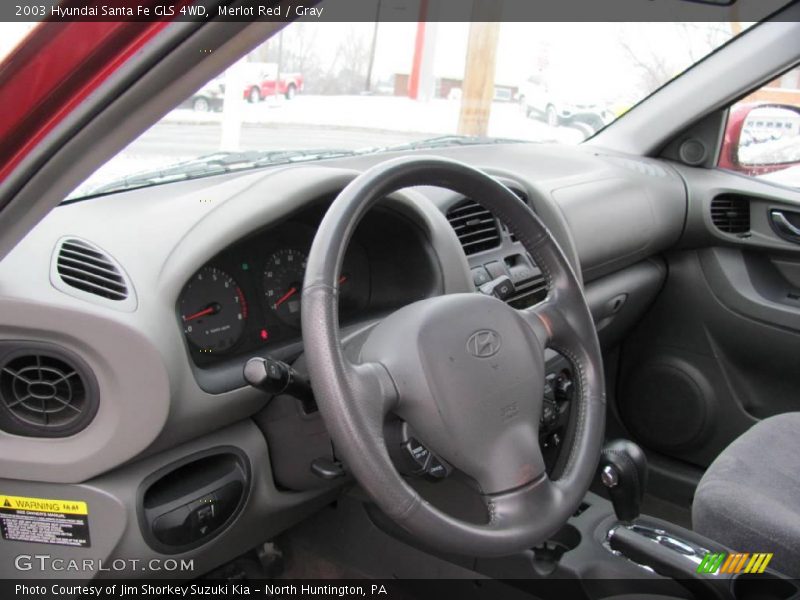 Merlot Red / Gray 2003 Hyundai Santa Fe GLS 4WD