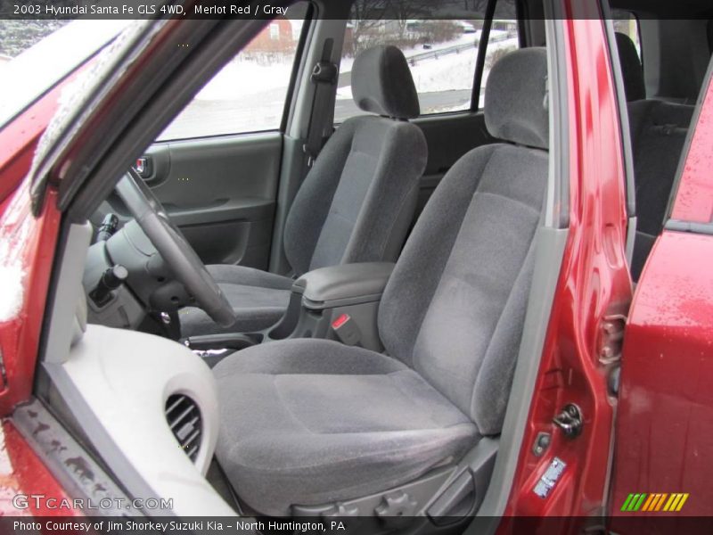 Merlot Red / Gray 2003 Hyundai Santa Fe GLS 4WD