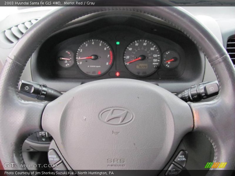 Merlot Red / Gray 2003 Hyundai Santa Fe GLS 4WD