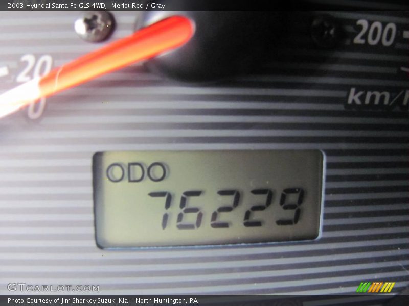 Merlot Red / Gray 2003 Hyundai Santa Fe GLS 4WD