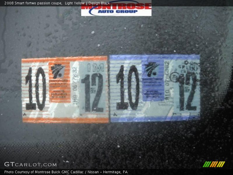 Light Yellow / Design Black 2008 Smart fortwo passion coupe