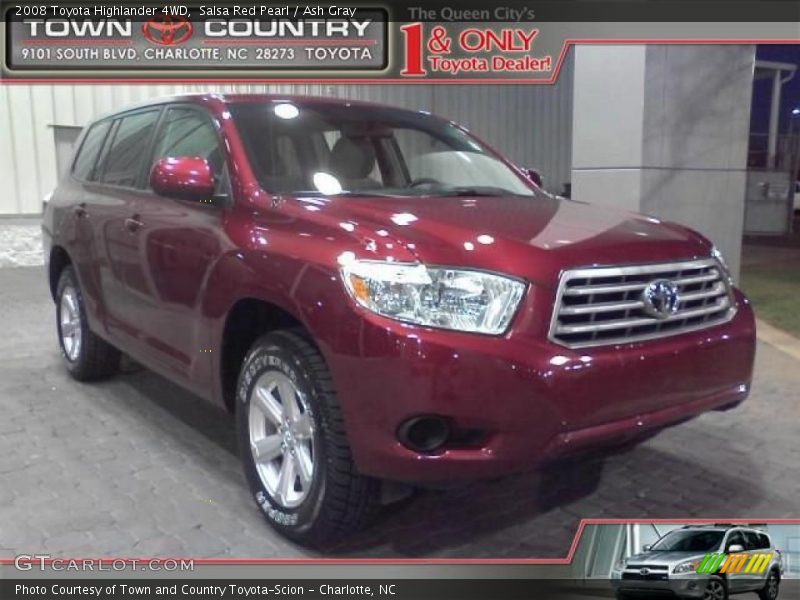 Salsa Red Pearl / Ash Gray 2008 Toyota Highlander 4WD