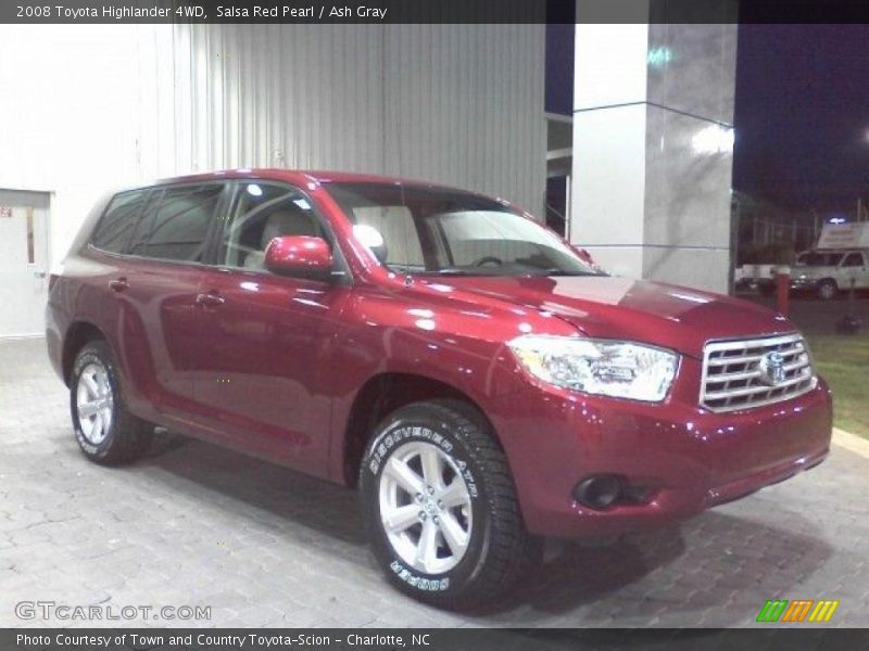 Salsa Red Pearl / Ash Gray 2008 Toyota Highlander 4WD