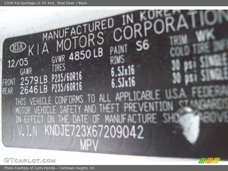 Steel Silver / Black 2006 Kia Sportage LX V6 4x4