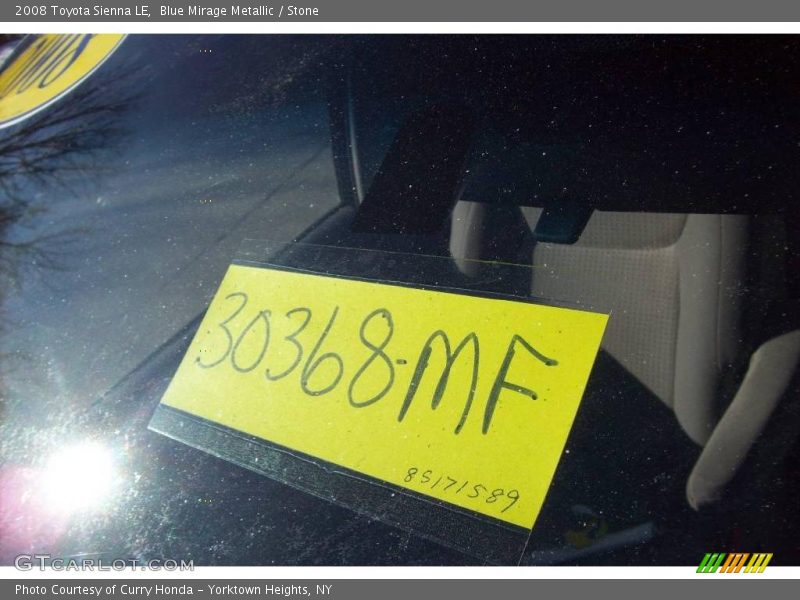 Blue Mirage Metallic / Stone 2008 Toyota Sienna LE