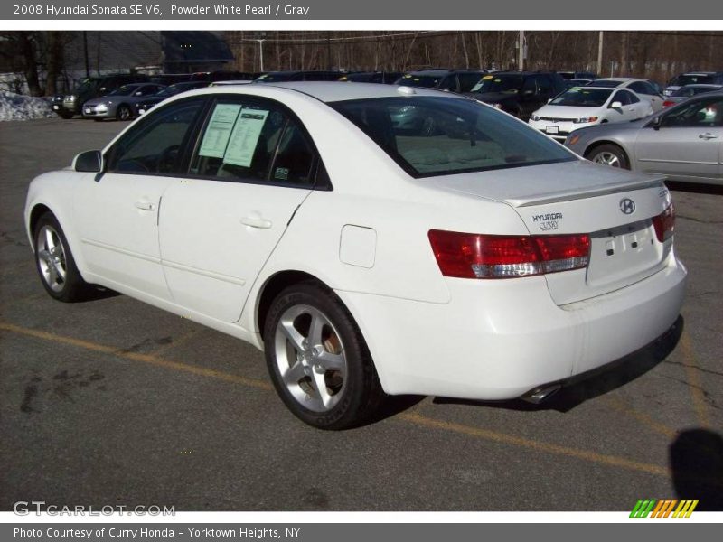 Powder White Pearl / Gray 2008 Hyundai Sonata SE V6