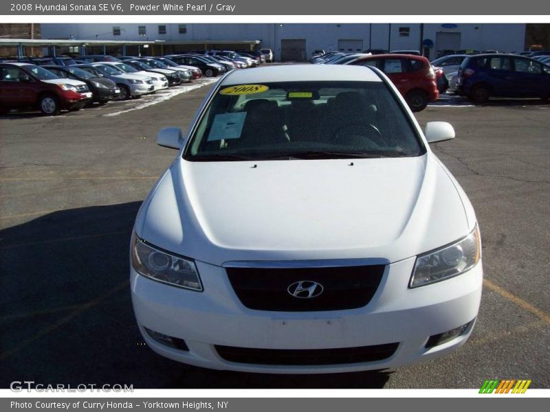 Powder White Pearl / Gray 2008 Hyundai Sonata SE V6