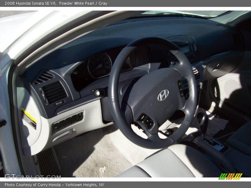 Powder White Pearl / Gray 2008 Hyundai Sonata SE V6