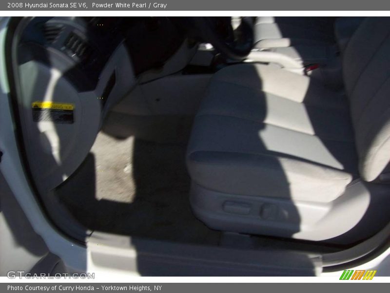 Powder White Pearl / Gray 2008 Hyundai Sonata SE V6