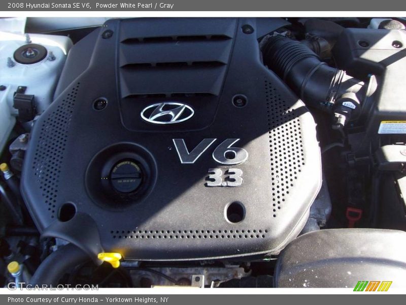 Powder White Pearl / Gray 2008 Hyundai Sonata SE V6