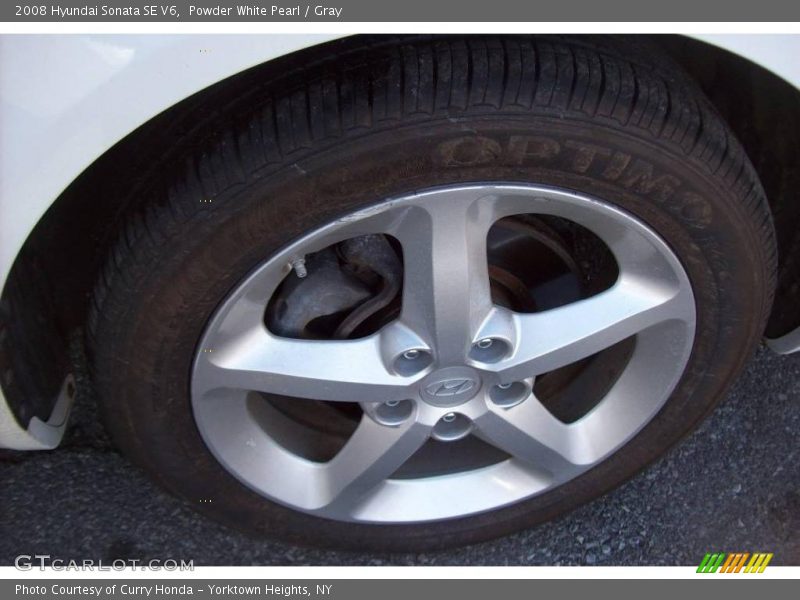 Powder White Pearl / Gray 2008 Hyundai Sonata SE V6