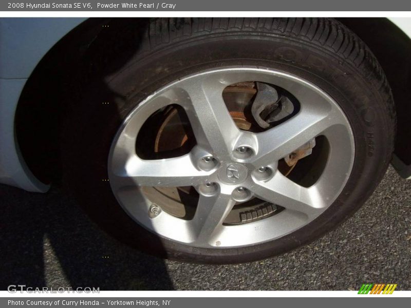 Powder White Pearl / Gray 2008 Hyundai Sonata SE V6