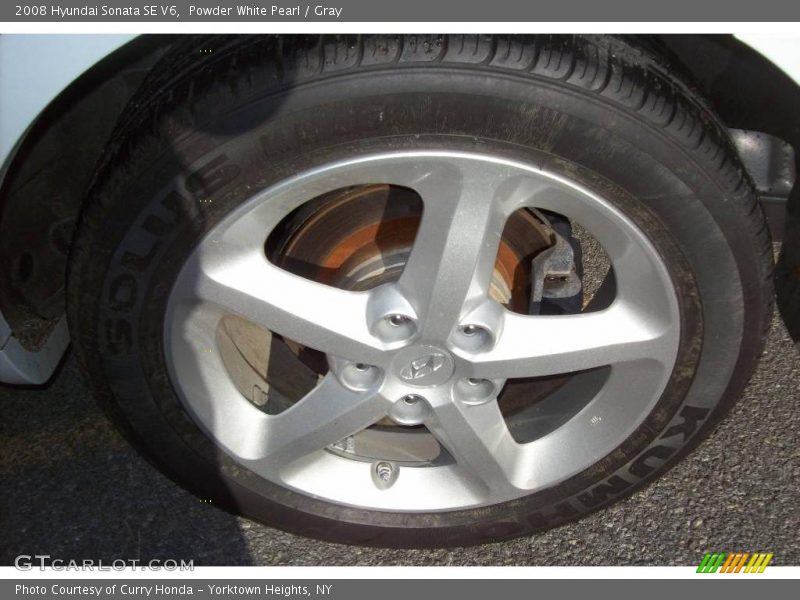Powder White Pearl / Gray 2008 Hyundai Sonata SE V6