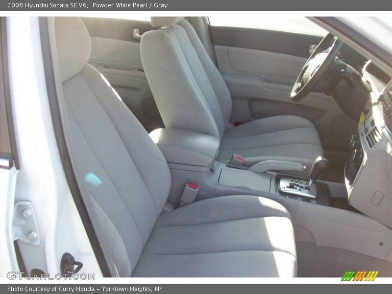 Powder White Pearl / Gray 2008 Hyundai Sonata SE V6