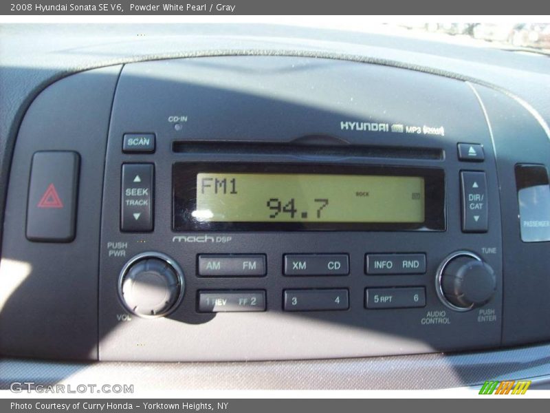 Powder White Pearl / Gray 2008 Hyundai Sonata SE V6