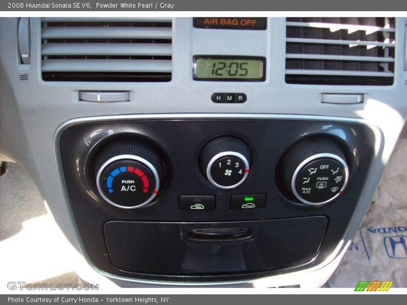 Powder White Pearl / Gray 2008 Hyundai Sonata SE V6