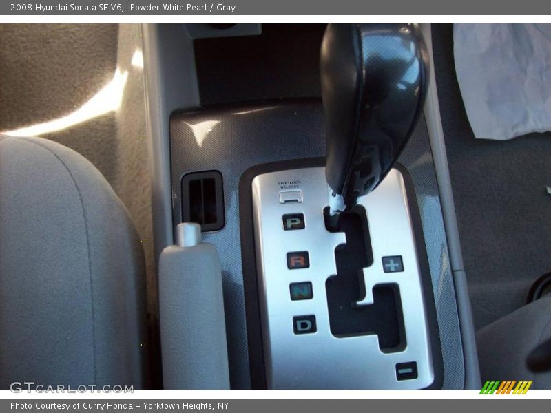 Powder White Pearl / Gray 2008 Hyundai Sonata SE V6