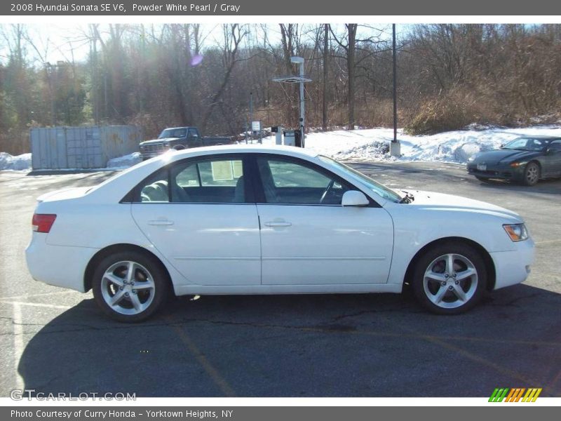 Powder White Pearl / Gray 2008 Hyundai Sonata SE V6
