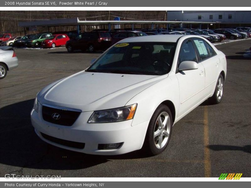Powder White Pearl / Gray 2008 Hyundai Sonata SE V6