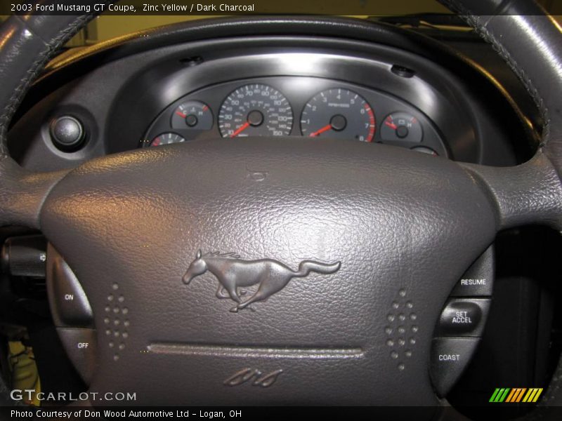 Zinc Yellow / Dark Charcoal 2003 Ford Mustang GT Coupe