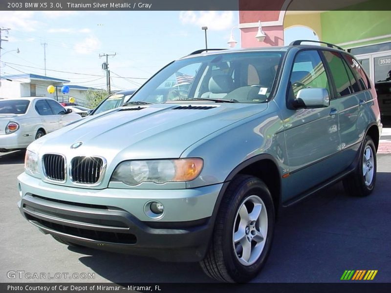 Titanium Silver Metallic / Gray 2003 BMW X5 3.0i