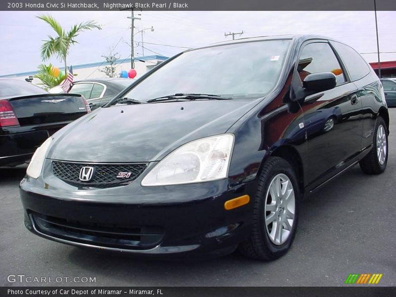 Nighthawk Black Pearl / Black 2003 Honda Civic Si Hatchback