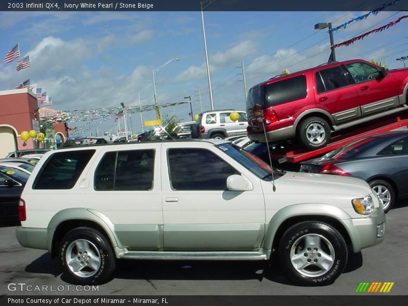 Ivory White Pearl / Stone Beige 2003 Infiniti QX4