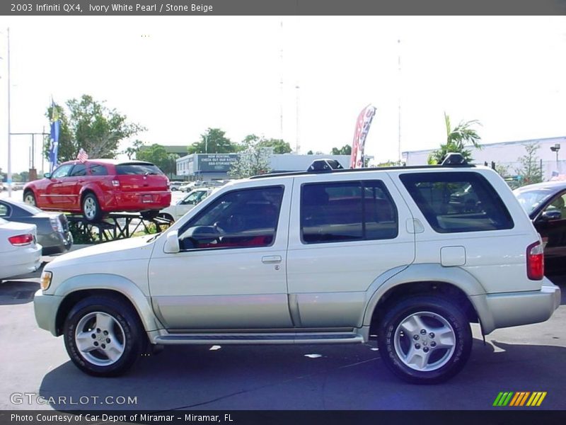 Ivory White Pearl / Stone Beige 2003 Infiniti QX4