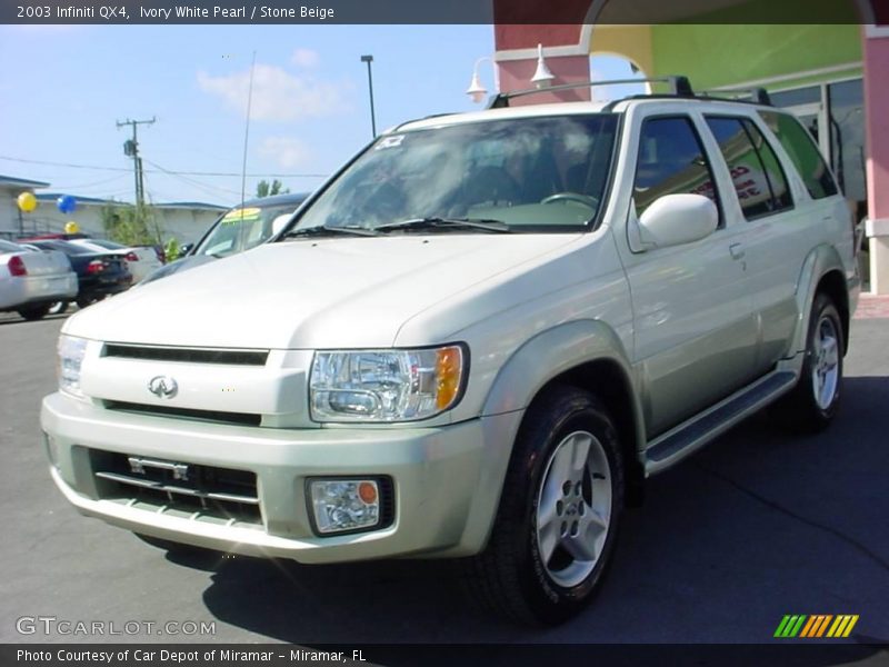 Ivory White Pearl / Stone Beige 2003 Infiniti QX4