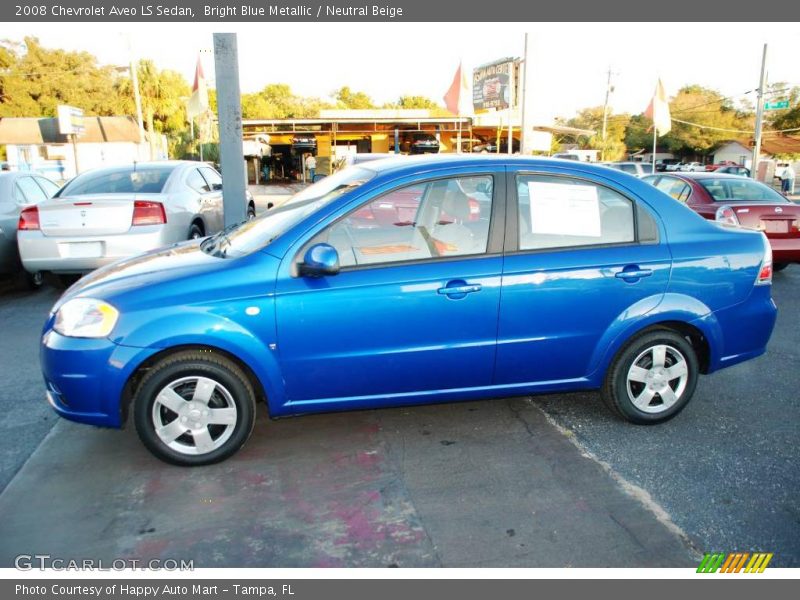 Bright Blue Metallic / Neutral Beige 2008 Chevrolet Aveo LS Sedan