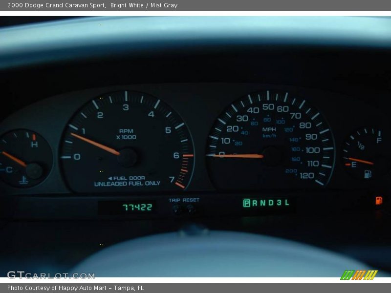 Bright White / Mist Gray 2000 Dodge Grand Caravan Sport