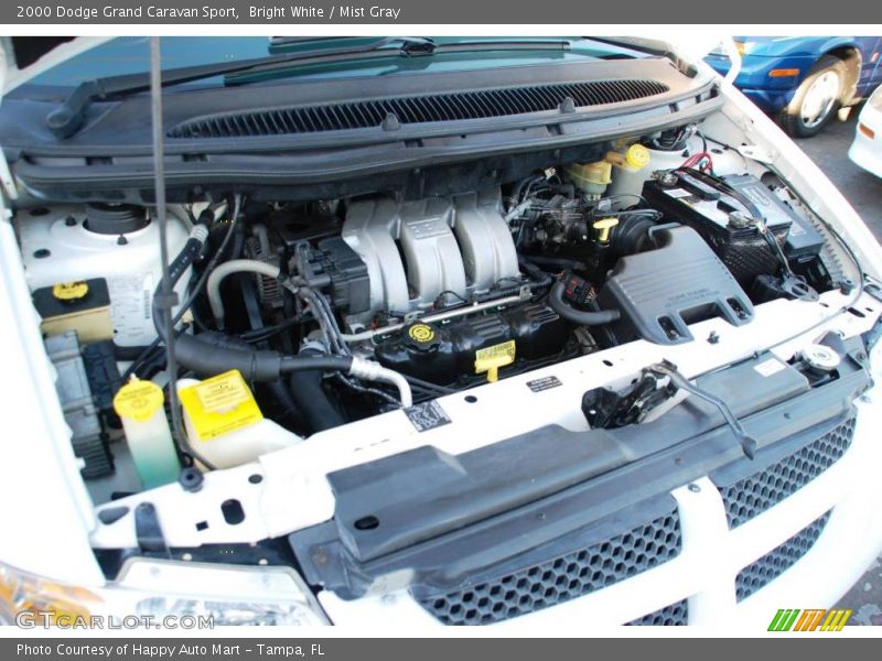 Bright White / Mist Gray 2000 Dodge Grand Caravan Sport