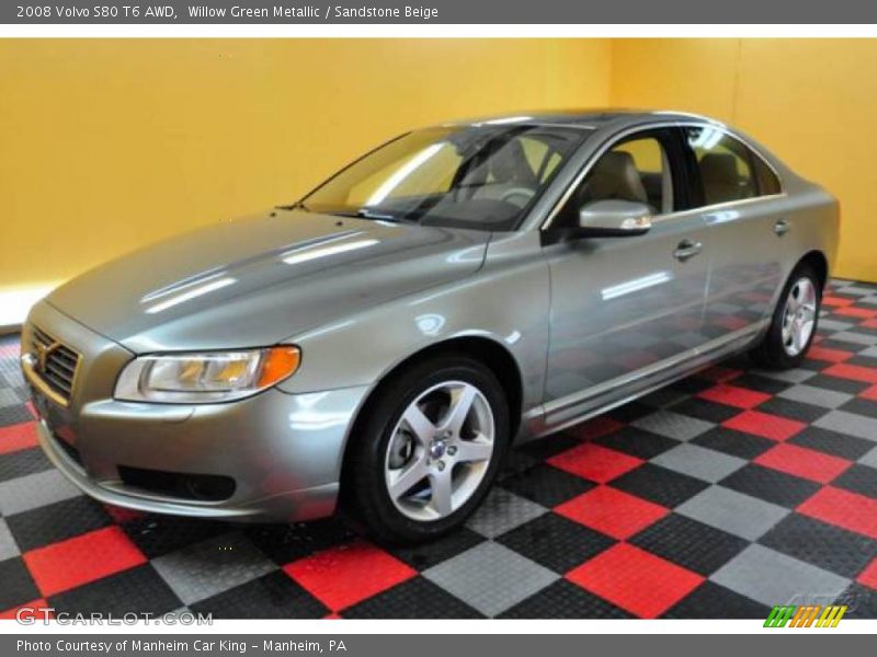 Willow Green Metallic / Sandstone Beige 2008 Volvo S80 T6 AWD