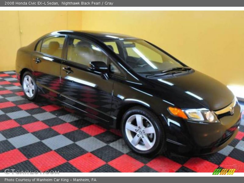 Nighthawk Black Pearl / Gray 2008 Honda Civic EX-L Sedan
