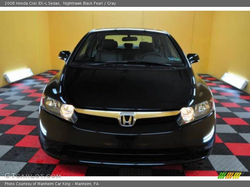 Nighthawk Black Pearl / Gray 2008 Honda Civic EX-L Sedan