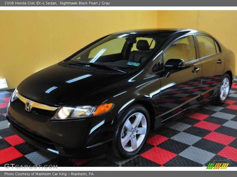 Nighthawk Black Pearl / Gray 2008 Honda Civic EX-L Sedan